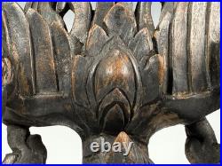 Very Rare Burma Burmese Carved Wood Flying Garuda Eating Naga ca. 19th century