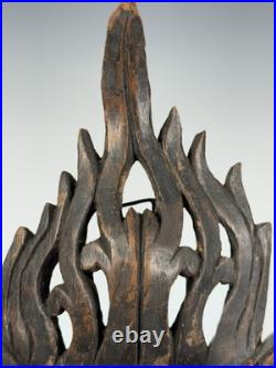 Very Rare Burma Burmese Carved Wood Flying Garuda Eating Naga ca. 19th century