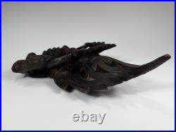 Very Rare Burma Burmese Carved Wood Flying Garuda Eating Naga ca. 19th century