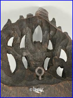 Very Rare Burma Burmese Carved Wood Flying Garuda Eating Naga ca. 19th century