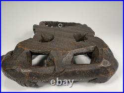 Very Rare Burma Burmese Carved Wood Flying Garuda Eating Naga ca. 19th century