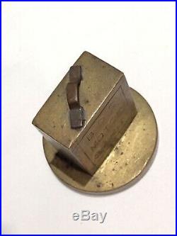 Very Rare Burmah Oil Company Miniature Oil Can Brass & Copper Paperweight