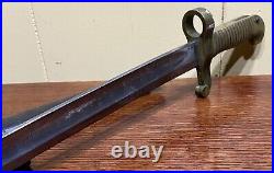 Very Rare CIVIL War Original Us Sword Brass Handle Bayonet And Scabbard