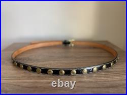 Very Rare COACH Leather Belt, Patent, And Brass Tone Detail With Medallions