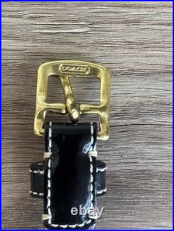 Very Rare COACH Leather Belt, Patent, And Brass Tone Detail With Medallions