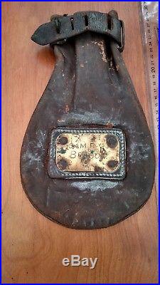 Very Rare Cambrian Railway Vintage Money/valuables Leather Pouch Bag + Brass Tag