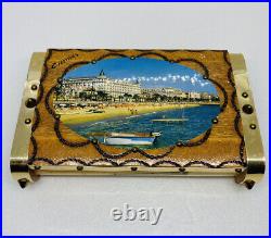 Very Rare Cannes Scara Wooden Cigarettes Box Cigarillos Spike Brass Design 20