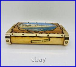 Very Rare Cannes Scara Wooden Cigarettes Box Cigarillos Spike Brass Design 20