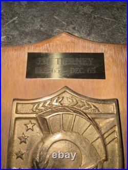 Very Rare Commander Carrier Air Wing RADM John Tierney Navy Wood Brass Plaque