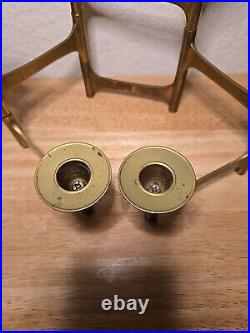 Very Rare Danish Modern Solid Brass Candle Holder For 6 Candles