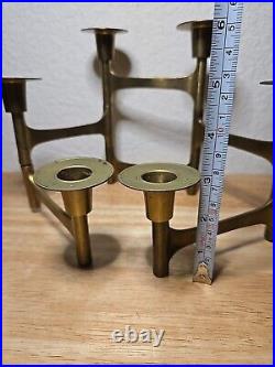 Very Rare Danish Modern Solid Brass Candle Holder For 6 Candles