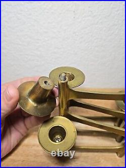 Very Rare Danish Modern Solid Brass Candle Holder For 6 Candles