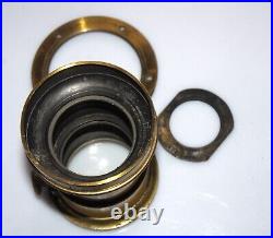 Very Rare Darlot Paris Hemispherique Rapide? 3 Sn 4856 Unique Brass Antique Lens
