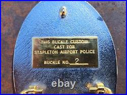 Very Rare Denver Stapleton Airport Police Belt Buckle #2 Creative Castings 1991