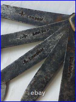 Very Rare Early Hanover London Bloodletting Fleam Brass Vet Civil War 7 Blade