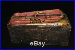 Very Rare Eugene Thibouville Cornet c. 1875 Complete with 5 Crooks and Box