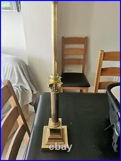 Very Rare Extending Victorian Brass Oil Lamp Base