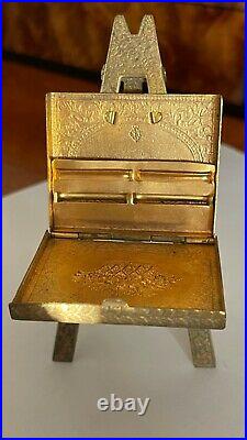 Very Rare Figural Easel Brass Needle Case W. Avery & Son, Redditch