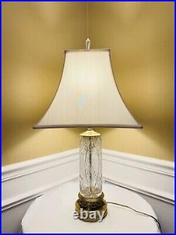 Very Rare Find Stunning Cut Crystal Brass Base Table Lamp