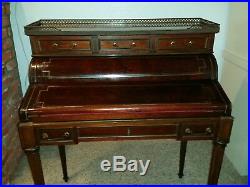 Very Rare French Antique Louis XVI Mahogany Cylinder Roll Top Desk