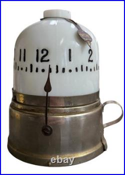 Very Rare French Kerosene night clock 1870s, Serviced And Working Great