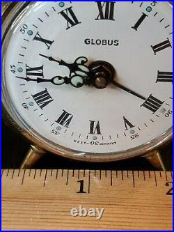 Very Rare GLOBUS ALARM CLOCK Very Difficult Find Works Properly
