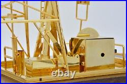Very Rare Gold Plated on Solid Brass Moving Oil Well & Derrick Model 2 ft High