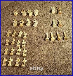 Very Rare Greek Roman Army Copper and Brass Chess Set (READ)