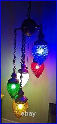 Very Rare HTF MCM 1960s 5 Tiers Multiple LVL Swag 5 Color Grapes Hanging Light