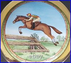 Very Rare Halcyon Days EQUESTRIAN PAPERWEIGHT Enamel Brass Horse Jockey Trinket