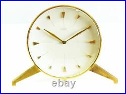 Very Rare Heavy Art Deco Bauhaus Brass Desk Clock Junghans Master Piece