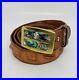 Very-Rare-Hornback-Crocodile-Leather-Belt-Sz-45-Mother-Of-Pearl-Brass-Buckle-37-01-gwnp