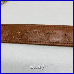 Very Rare Hornback Crocodile Leather Belt Sz 45 Mother Of Pearl Brass Buckle 37