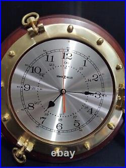 Very Rare Howard Miller Nautical Window Quartz Clock-Wood/Brass 613469