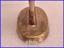 Very Rare! Jewish Judaica Old Brass Hanuka Menorah Red Zion Israel 50's