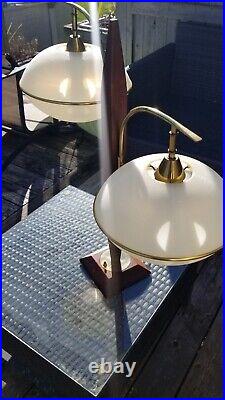 Very Rare Kane Products Inc. Wood, Brass and Acrylic Mid Century Modern Lamp