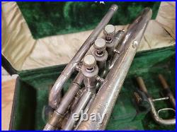 Very Rare Lamoreaux Freres Model Paris Silver Plated Shepherds Bend Cornet