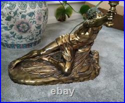 Very Rare Lg Antique Roman Soldier Soldat Spartiate Oil Lamp For Repair WOW Very Rare Lg Antique Roman Soldier Soldat Spartiate Oil Lamp For Repair WOW