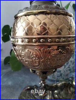 Very Rare Lg Antique Roman Soldier Soldat Spartiate Oil Lamp For Repair WOW