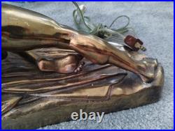 Very Rare Lg Antique Roman Soldier Soldat Spartiate Oil Lamp For Repair WOW