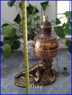 Very Rare Lg Antique Roman Soldier Soldat Spartiate Oil Lamp For Repair WOW