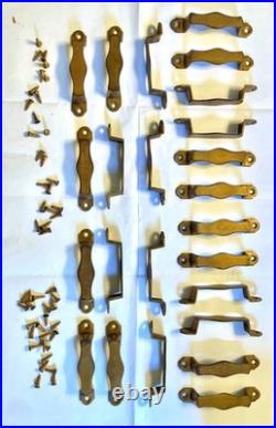 Very Rare Lot (24) Library Bureau/yawman File Drawer Pulls & 48 Matching Screws