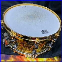 Very Rare! MAPEX Tatoo & Edge Brass Snare Drum 50-Limited Model 14x6.5