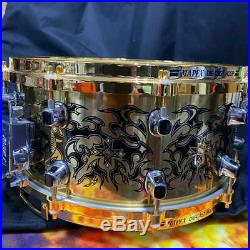 Very Rare! MAPEX Tatoo & Edge Brass Snare Drum 50-Limited Model 14x6.5