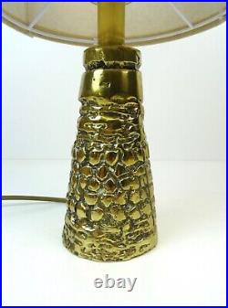 Very Rare MID Century Abstract Solid Brass Cast Brutalist Desk Lamp Germany 1960