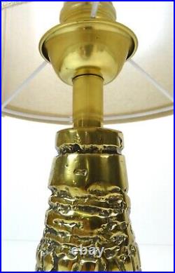 Very Rare MID Century Abstract Solid Brass Cast Brutalist Desk Lamp Germany 1960