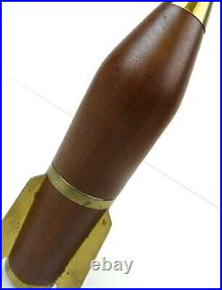 Very Rare MID Century Space Age 60s Danish Teak Brass Rocket Pepper MILL Grinder