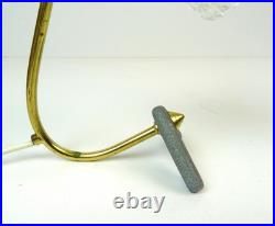 Very Rare MID Century Vintage Pair Brass Glass Bedside Or Desk Lamps 1960