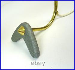 Very Rare MID Century Vintage Pair Brass Glass Bedside Or Desk Lamps 1960
