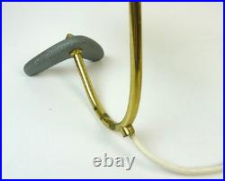 Very Rare MID Century Vintage Pair Brass Glass Bedside Or Desk Lamps 1960